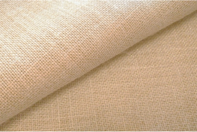 TOILE DE JUTE UNIE LAMÉE OR / IVOIRE TOILE DE JUTE UNIE LAMÉE OR / IVOIRE
