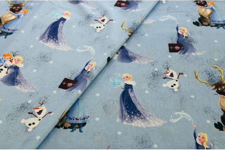 Tissu Dessin Animé Disney Reine Des Neiges Flocons