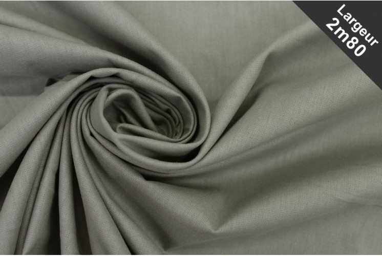 TISSU COTON À DRAP GRANDE LARGEUR GRIS SOURIS TISSU COTON À DRAP GRANDE LARGEUR GRIS SOURIS