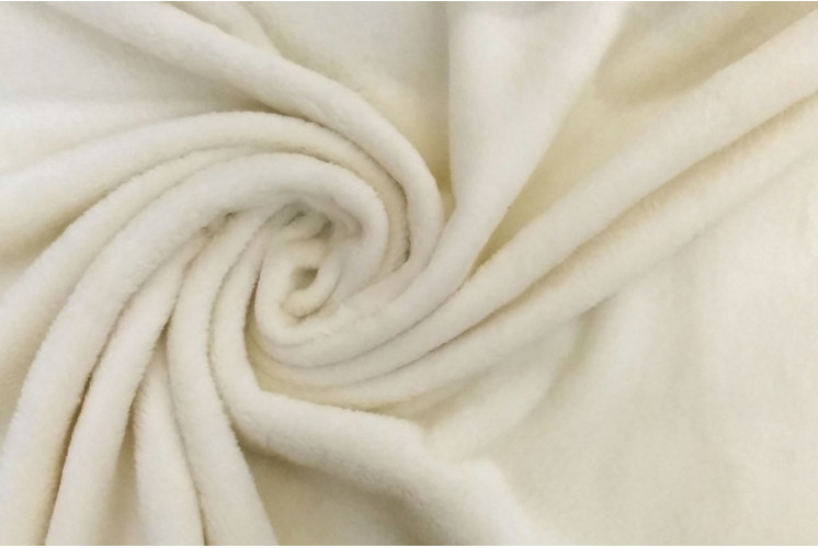 TISSU DOUDOU UNI EFFET FOURRURE ÉCRU TISSU DOUDOU UNI EFFET FOURRURE ÉCRU