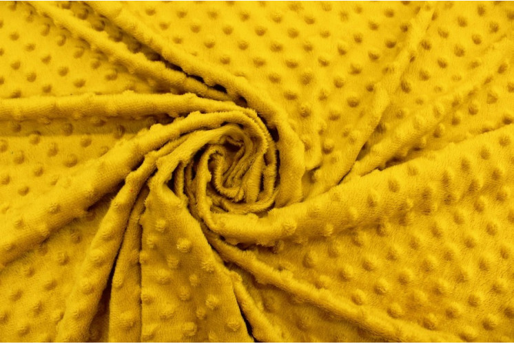 TISSU DOUDOU UNI MINKY JAUNE MOUTARDE TISSU DOUDOU UNI MINKY JAUNE MOUTARDE