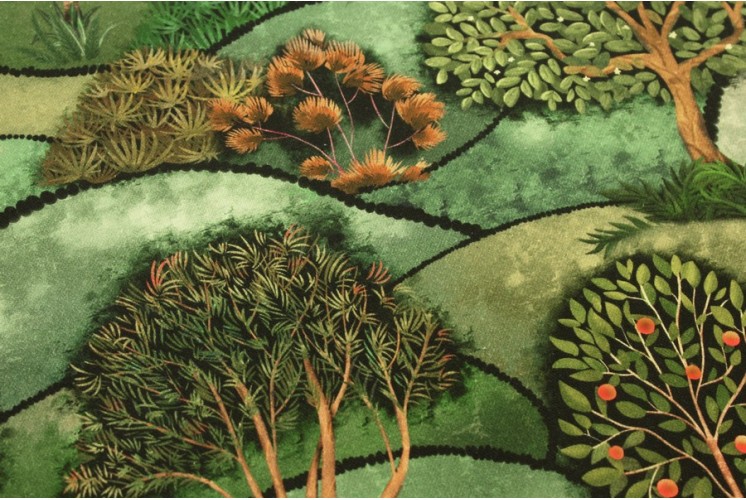  TISSU  COTON JARDIN  D EDEN ARBRES FRUITIERS Tissus  Plus