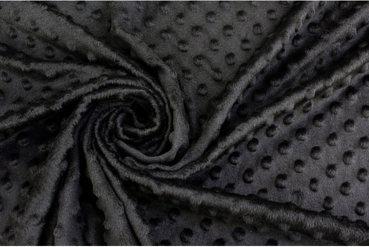 TISSU DOUDOU UNI MINKY NOIR TISSU DOUDOU UNI MINKY NOIR