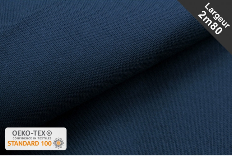 TISSU TOILE COTON 1/2 NATTÉE BLEU FONCÉ TISSU TOILE COTON 1/2 NATTÉE BLEU FONCÉ