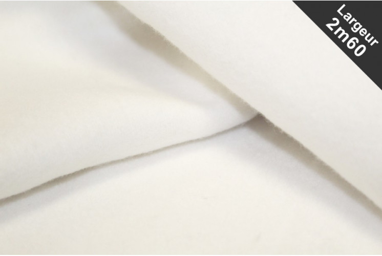 TISSU MOLLETON COTON GRANDE LARGEUR BLANC OPTIQUE TISSU MOLLETON COTON GRANDE LARGEUR BLANC OPTIQUE