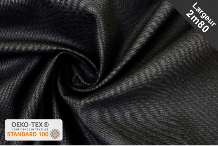 TISSU TOILE COTON 1/2 NATTÉE NOIR TISSU TOILE COTON 1/2 NATTÉE NOIR