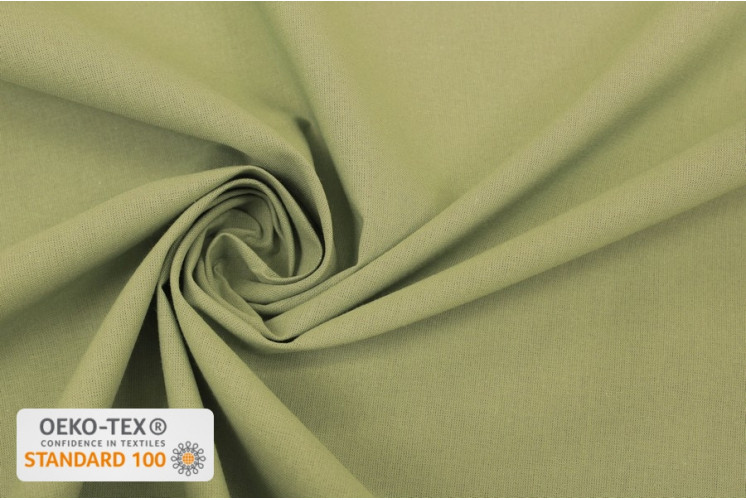 TISSU COTON UNI VERT LICHEN TISSU COTON UNI VERT LICHEN