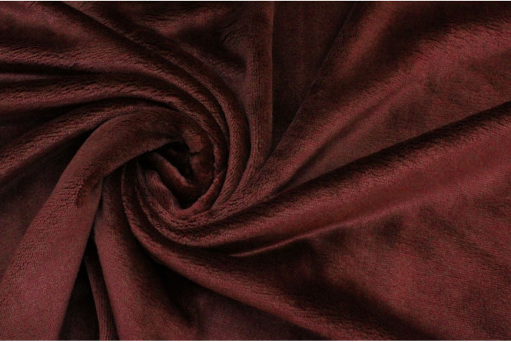 TISSU DOUDOU UNI EFFET FOURRURE BORDEAUX TISSU DOUDOU UNI EFFET FOURRURE BORDEAUX
