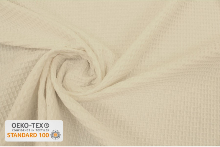TISSU ÉPONGE COTON NID D'ABEILLE BLANC CASSÉ TISSU ÉPONGE COTON NID D'ABEILLE BLANC CASSÉ