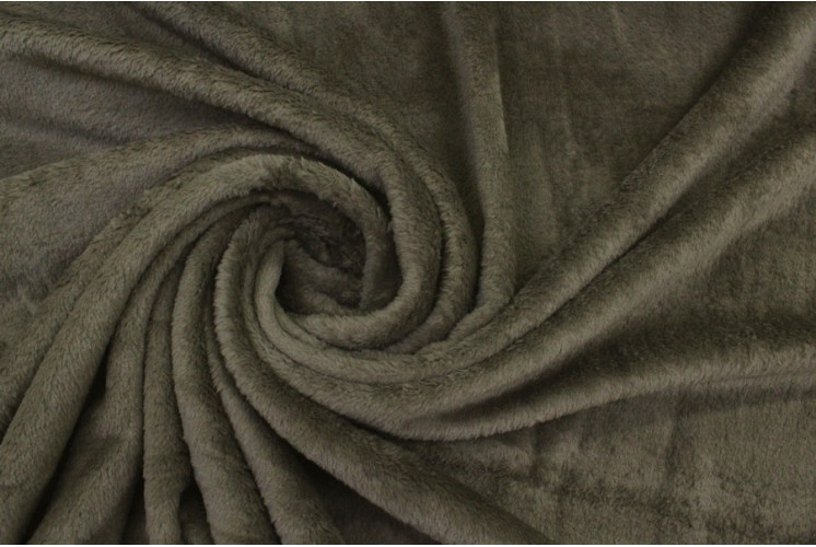 TISSU DOUDOU UNI EFFET FOURRURE TAUPE TISSU DOUDOU UNI EFFET FOURRURE TAUPE