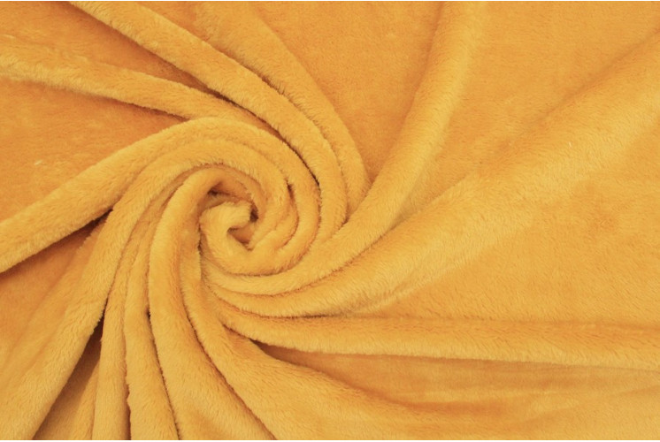 TISSU DOUDOU UNI EFFET FOURRURE MOUTARDE TISSU DOUDOU UNI EFFET FOURRURE MOUTARDE
