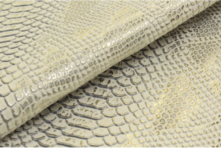 SIMILI CUIR CROCO OR / BLANC SIMILI CUIR CROCO OR / BLANC